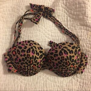 Push up leopard print bikini top